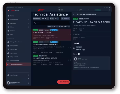Screenshot AMOSmobile/EXEC